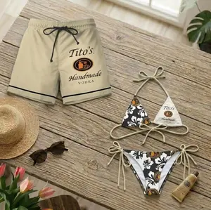 [Hot Summer] - Matching Couple Swimwear Set Summer 2026, Tropical Bikini and Men Beach Shorts, Beach Vacation Pool Party Outfit