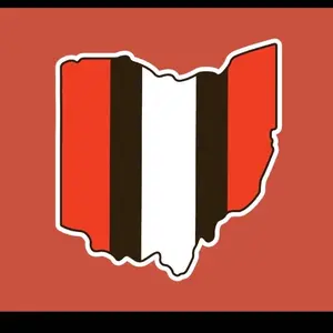 Brown and orange Ohio sticker