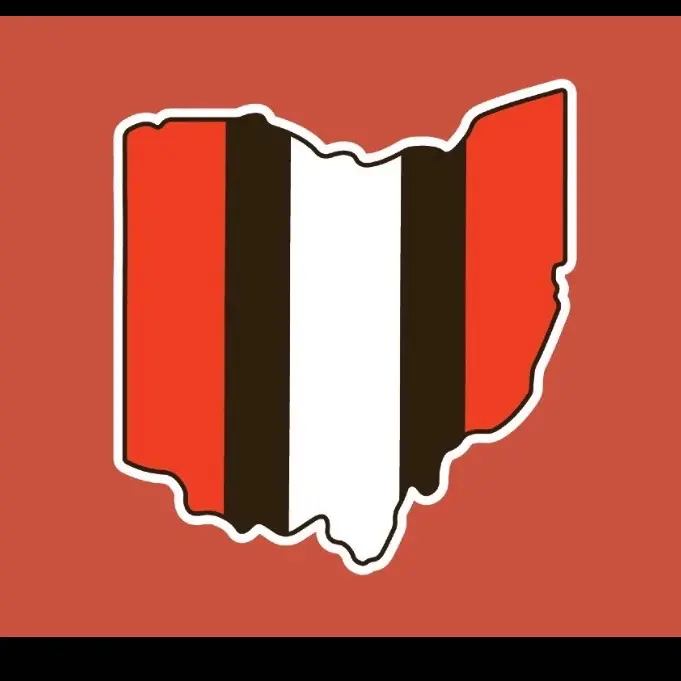 Brown and orange Ohio sticker