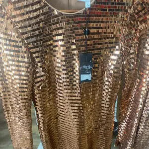 Copper sequin formal dress