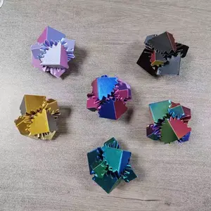 3D Printed Colorful Gear Ball Figurine, Art Figurine, Rotatable Creative Gift, Birthday Present, Unique Decorative Item, Decorative Figurines, Collectible Figurines, Collectible Room Decor, Articulating Figurines, Perfect for Collectors