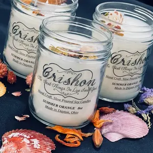Hand poured scented soy candles.