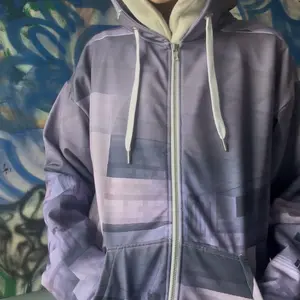 Minecraft Hoodie - Gray Hooded Design with Hood, Front Zipper Closure, Adjustable Drawstrings, Casual Style for All Seasons