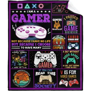 Gamer Gifts Super Soft Swaddle Newborn Cozy Baby Receiving Blanket Stroller Throw for Crib for Baby/Puppy