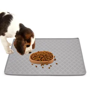 Thickened Non Slip Silicone Pet Feeding Mat for Dogs and Cats Easy to Clean Waterproof Cat Dog Bowl Placemat Durable Food Mat
