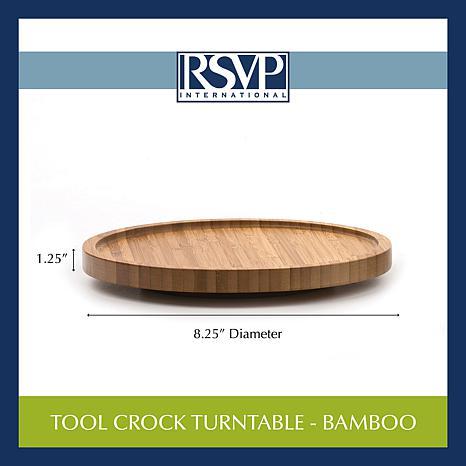 RSVP Bamboo Tool Crock Turntable