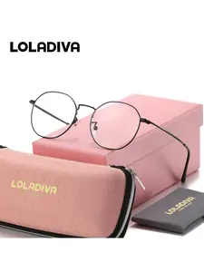 LOLADIVA Unisex Minimalist Design Full Frame Plano Glasses Quiet Luxury Round Frame Plano Glasses