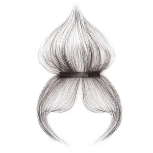 Baby Hair Curtain Bangs Topper – Real Human Hair Top Piece Lightweight Invisible Hairline Patch for Women Thinning Hair