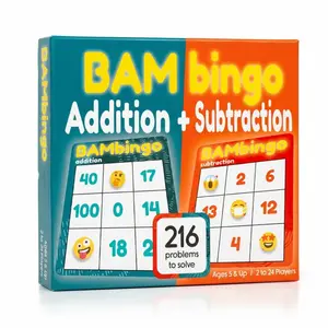 BAMBingo Addition and Subtraction Game - Math Facts Flash Cards Educational Bingo for Kids Ages 5-9 BAMBingo Addition and Subtraction Game - Math Facts Flash Cards Educational Bingo for Kids Ages 5-9