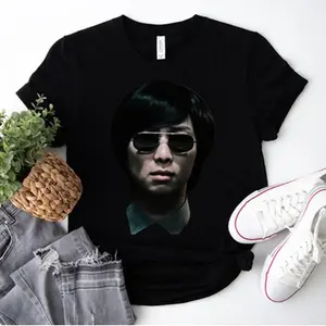Dark Portrait Graphic T-Shirt, Retro Photo Print Tee, Vintage Aesthetic Shirt