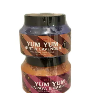 TINA TONER New YUM YUM PAPAYA And Lavender SCRUB Body Care Cleansing set of 2 TINA TONER New YUM YUM PAPAYA And Lavender SCRUB Body Care Cleansing set of 2