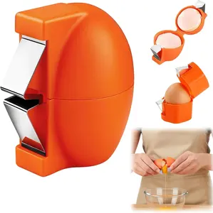 Multifunctional Egg Shell Opener, Stainless Steel Egg Cracker & Peeler for Raw & Hard Boiled Eggs, Kitchen Egg Shell Remover Tool (Orange, 1 Pcs)