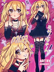 DEATH NOTE MISA AMANE Kawaii Large Anime Poster Print (Artist Handmade)