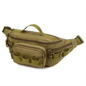 Camouflage Fishing Bag Multi-Pocket Multi-Compartment Waterproof Waist Bag for Men with Water Bottle Holder Ideal for Cycling Fishing Travel Outdoor Activities - Hiking Camping Backpack