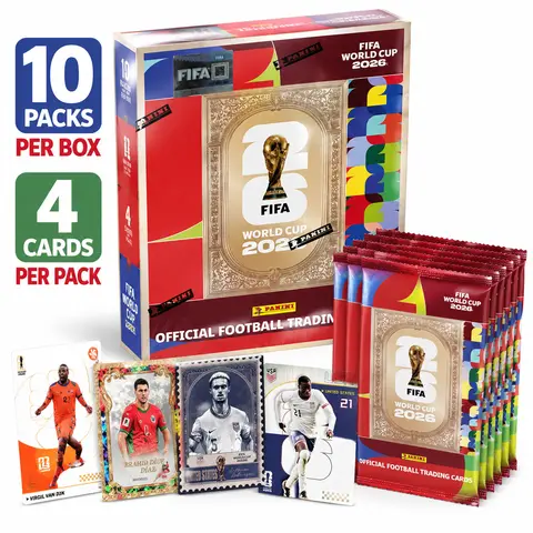 FIFA/PANINI Official World Cup World Cup football star collection card, 10 packs per box, 4 cards per pack, Blind box cards, whole box and small package cards, Sports Trading Cards, Soccer Packs