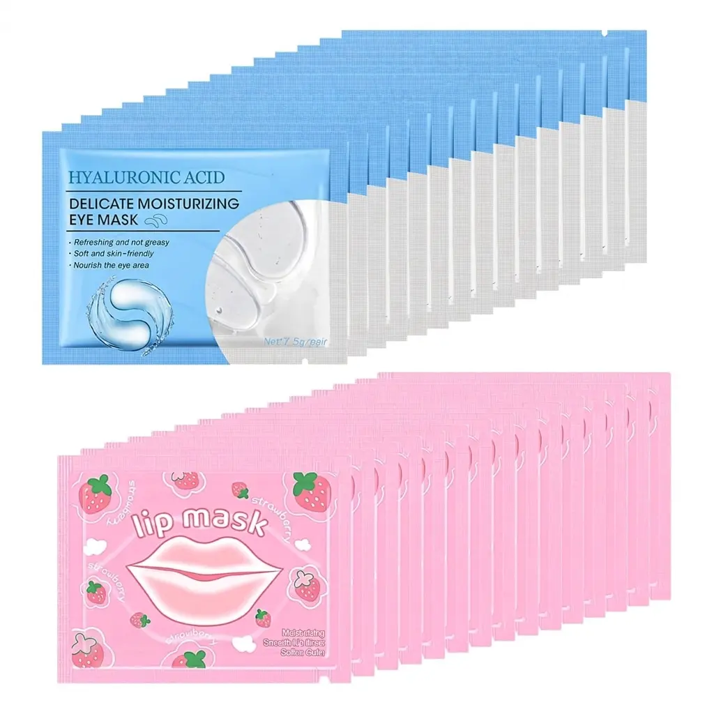Halloween Fall Gift  30 Pairs Lip Mask & Eye Mask,Collagen Under Eye Patches for Puffy Eyes,Crystal Lip Mask Skincare Bulk,Bachelorette Party Favors,Bridesmaid Gifts Teacher Appreciation Gifts