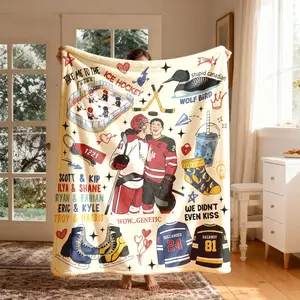 Heated Rivalry Cartoon Theme Fleece Blanket, Large Size Soft and Lightweight Cozy Blanket for All Seasons, Perfect Gift for Couples and Family