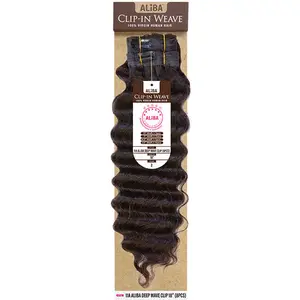 Janet Collection 100% Human Hair 11A Aliba Deep Wave 8pcs Clip-In Weave 18