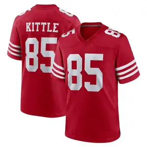 San Francisco Kittle 85 Scarlet/White Football Player Game Jerseys for Men Women Youth Boys Girls Cleveland Sanders 12 Brown/White Sports Stitched T-shirts Top Comfortable Stylish Ideal Gift