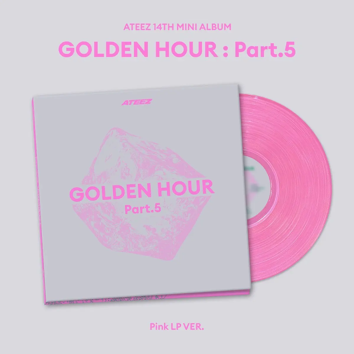 ATEEZ GOLDEN HOUR Part.5 Pink LP Vinyl Record K-Pop Gatefold Album 8 Posters Photocard