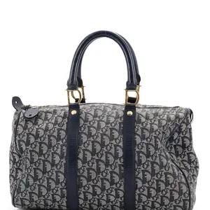 Pre-owned Dior Canvas Plain Shoulder Bags Christian Vintage Trotter Boston Bag Diorissimo Canvas Medium by Rebag