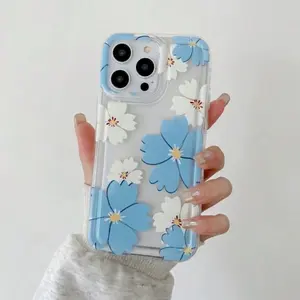 Phone case beautiful flower transparent TPU compatible Protection Protective Accessories Floral