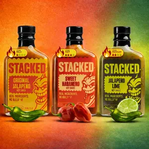 STACKED Triple Cripple | Hot Sauce 3-Pack | Original Jalapeno, Sweet Habanero, Jalapeno Lime