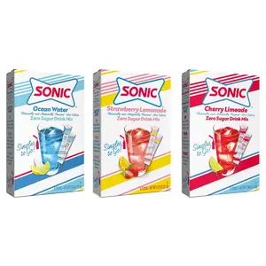 Sonic Singles To Go Variety Pack, Watertok Powdered Drink Mix, Includes 3 Flavors, Ocean Water, Cherry Limeade, Strawberry Lemonade