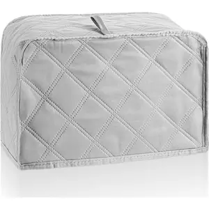 2 Slice Toaster Cover, Quilted Toaster Dust Cover with Perfect Fit for Most Models, Breathable Polyester Fabric, Easy to Clean (Gray, 1 Pack)
