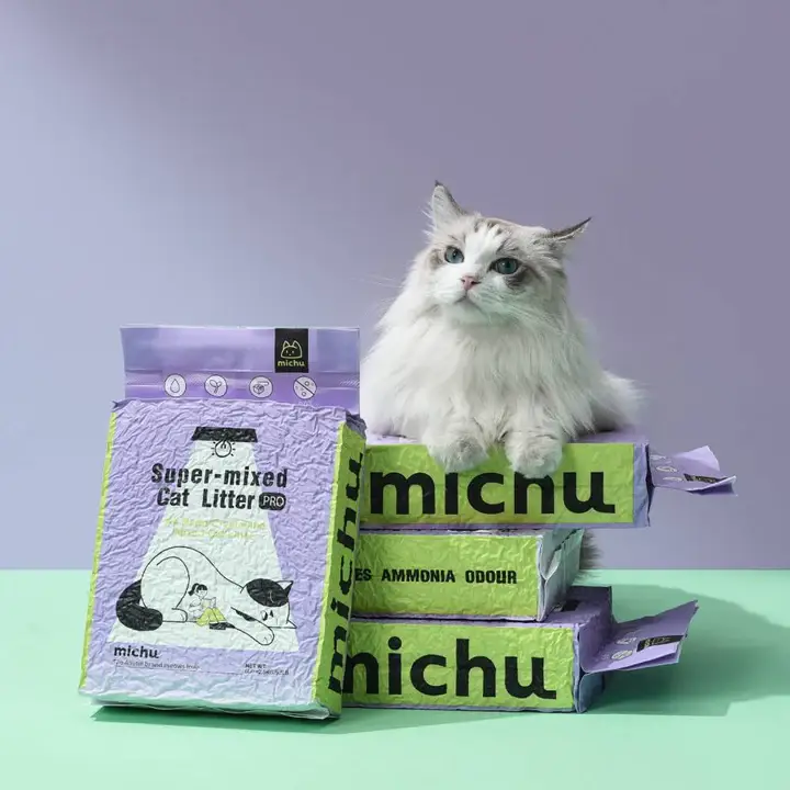 Michu Mixed Tofu Cat Litter, Heavy Duty Flushable Kitty Litter - 5.5lb/88oz cat litter