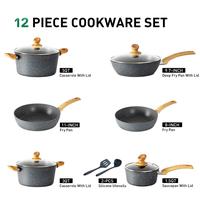 12 PCS Cookware Set-Grey
