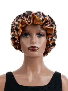 Leopard Print Lace Sleep Cap for Men and Women, Soft Comfortable Material, Christmas Gift, Daily Sleep Wear, Sleep Bonnets