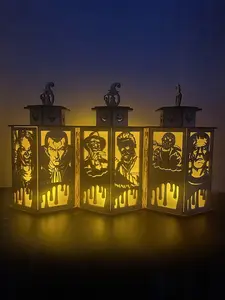 Horror Inspired Lantern - Wooden Lantern