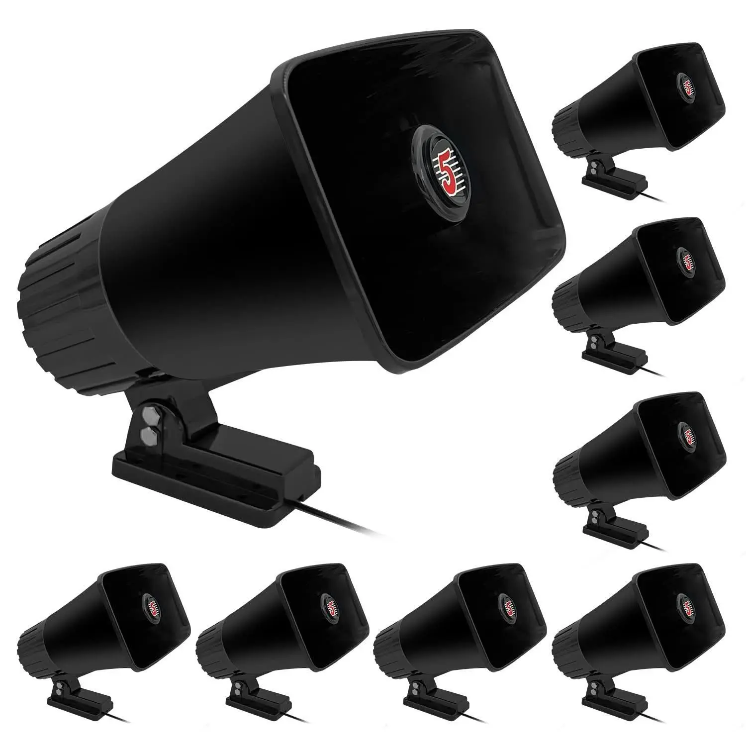 5 Core 8-Inch Durable PA Horn Speaker, 250W Loud Audio, 8Ohm, All-Weather for Indoor & Outdoor Use, Mobile