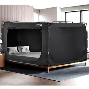 Bed Tent Bed Canopy Queen Size Tents for Adult and Kids Original Design Portable Dream Tent Indoor Sleeping Tents 80% Blackout with 3 Doors Breathable Big Space Tents