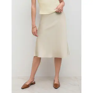 Cider Satin High Rise Ruffle Midi Skirt SwimWeek