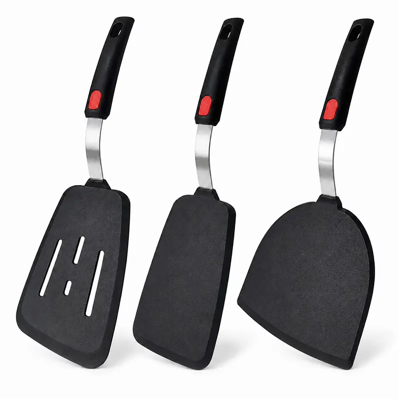 3-piece silicone spatula set, fish spatula, tamagoyaki spatula, high-temperature grilling cooking spatula, egg turner, ideal for flipping eggs, burgers, pancakes and more, cooking utensil set
