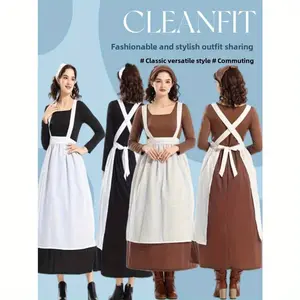 European Farm Maid Dress Retro Victorian Women's Costume Halloween Role Play Coffee Shop Waiter Uniform Theater Stage Costume