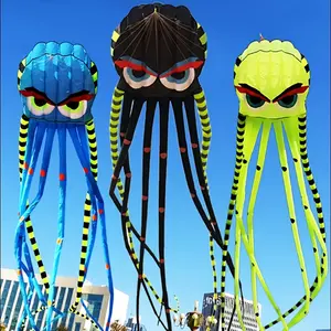 3D 8-meter Octopus Kite Four-colors Large Animal Soft Kite Outdoor Inflatabls Adult Kites Easy to Fly Tear Resistant Holiday gifts,Outdoor Enthusiasts