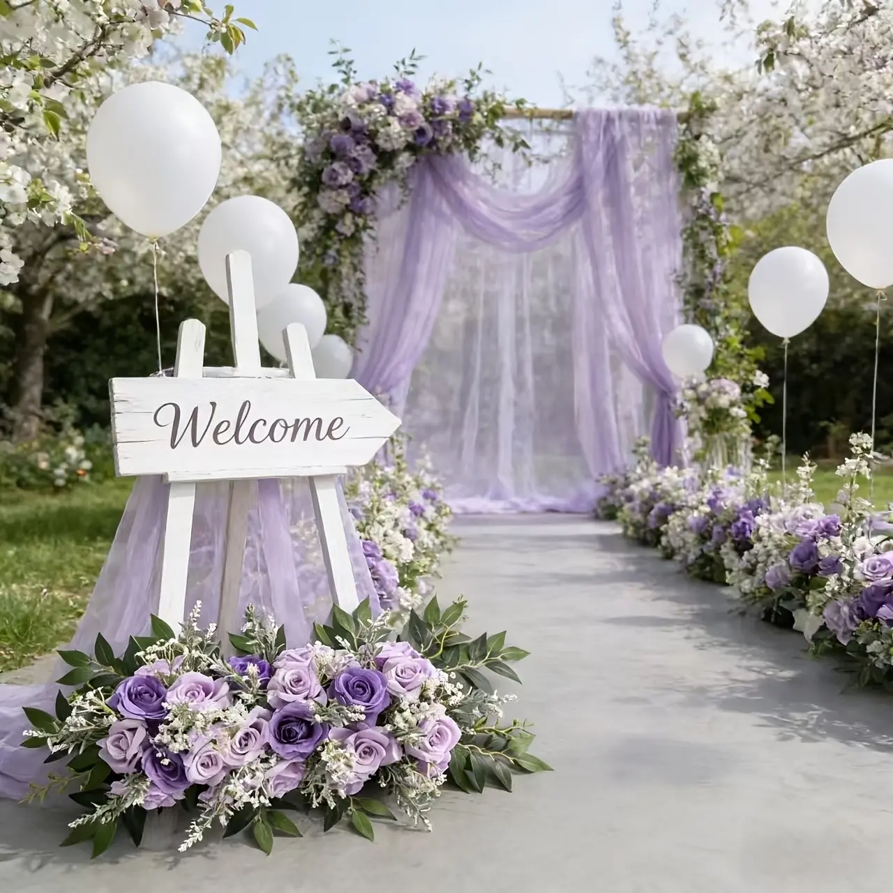 Artificial Rose & Lavender Flower Arrangement, Faux Floral Arrangements, Artificial Flower Bouquet, Decorative Flower Bouquet, Perfect for Wedding Arch & Wall Decor, Ideal for Weddings, Garden Parties, Valentine's Day