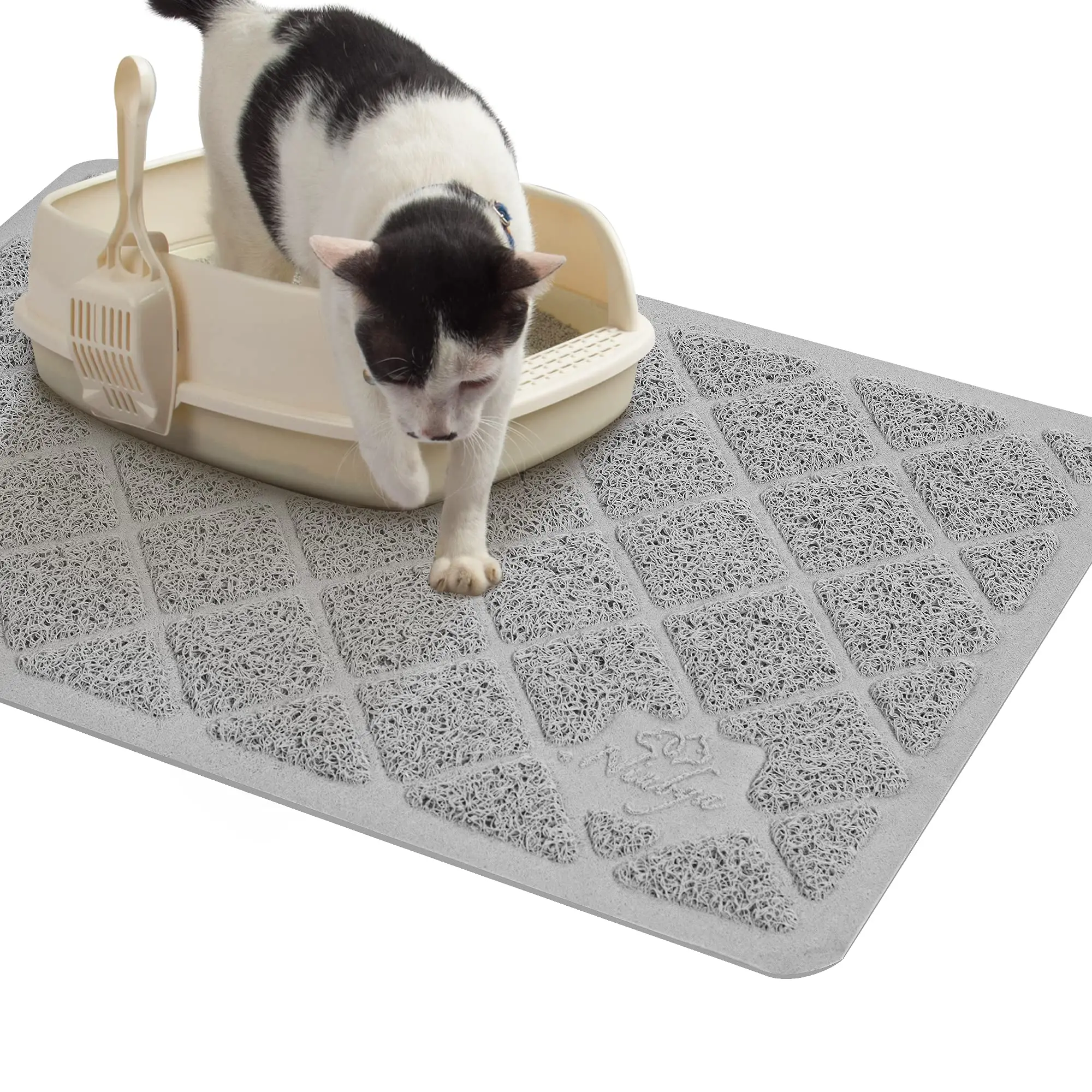 Premium 23x14 Litter Mat for Cats - Mesh Surface, Non-Slip Waterproof Backing, Soft on Kitty Paws, Efficient Trapping, Easy-to-Clean Pet Supply Pad for Daily Use
