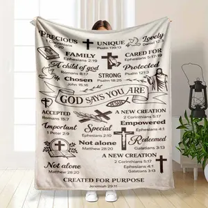 Christian Scripture Flannel Fleece Throw Blanket God Says You Are Quotes HD Print Ultra Soft Non Shedding Warm Cozy Sofa Bedroom Prayer Room Decor Inspirational Religious Gift
