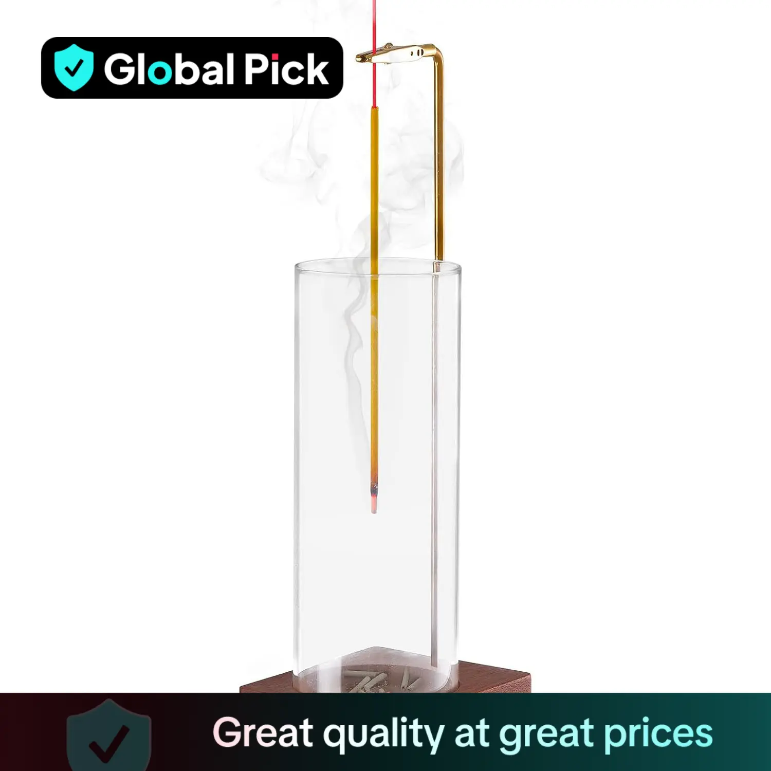 Incense Holder without Incense, Clear Glass Incense Burner, Desktop Ash Catcher Incense Holder, Home Decor for Meditation Yoga Relaxation