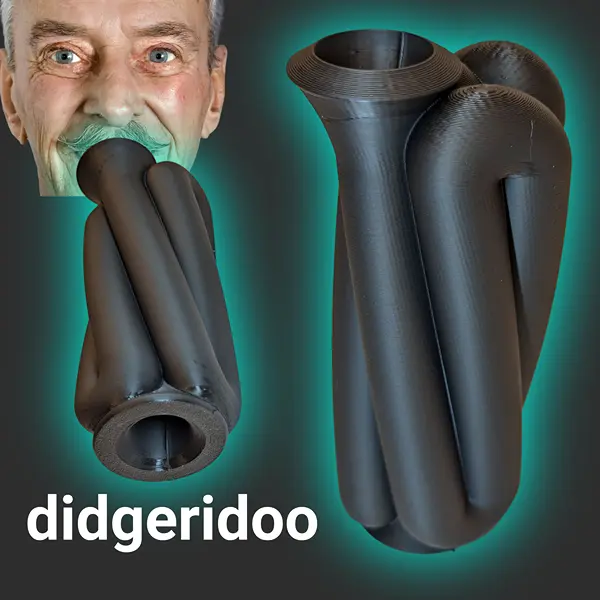 DidgeridooJesse Black Bioplastic PLA Instrument in Key of E for Sleep and Music - Lightweight, Compact, Wind Instrument in Discreet Black Design