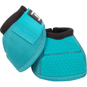 Classic Equine No Turn Flexion Bell Boots - DynoHyde Impact & Wear Resistant Horse Leg Protection Aqua / Large