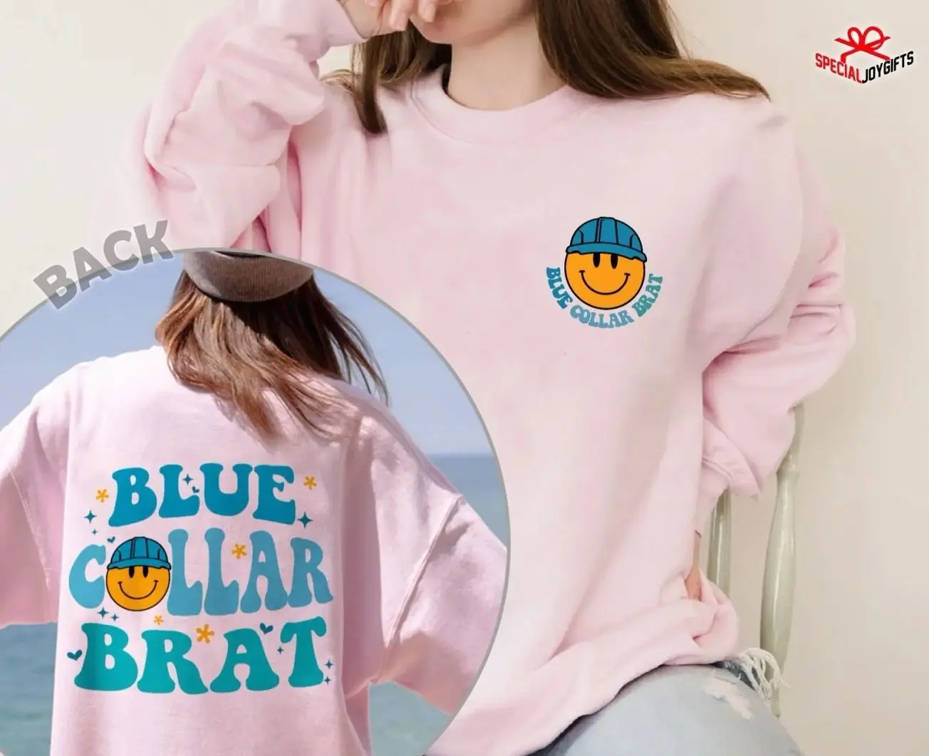 Blue Collar Brat Sweatshirt | Funny Blue Collar Wife Sweatshirt | Blue Collar Lady Apparel | Humorous Gift for Her
