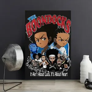 1pc The Boondocks Anime Canvas Print - Unframed Wall Art Poster with Vintage Style, Waterproof Print for Living Room, Bedroom, Office, Dorm, or Bar Decor - Perfect Gift and Home Decoration
