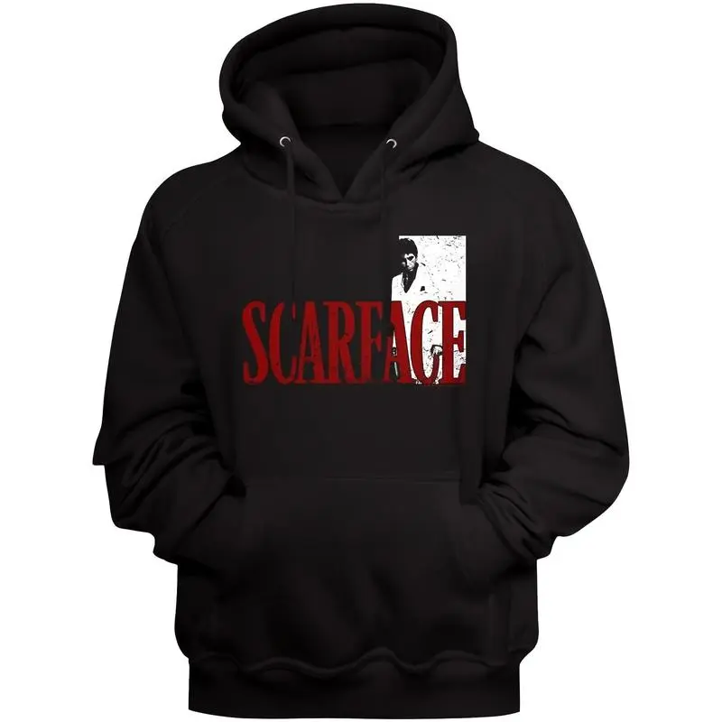 Men'S Hoodie-Scarface Graphic Hoodie for Men - Soft, Breathable Polyester, All-Season Casual Sweatshirt with Kangaroo Pocket, Machine Washable Cotton Loose