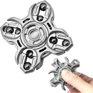 Tuning Fork Fingertip Gyroscope Premium Stainless Steel Fidget Toys,Adult Stress & Anxiety Relief, Long Spin Time Stress Relief Toy Three-Layer Metal
