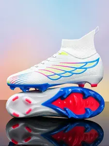 Professional Men's Soccer Cleats, Ag Studs, Anti-Slip, Breathable, High-Top, Lightweight, Sporty Style, All Seasons, Outdoor Field, Soccer Boots